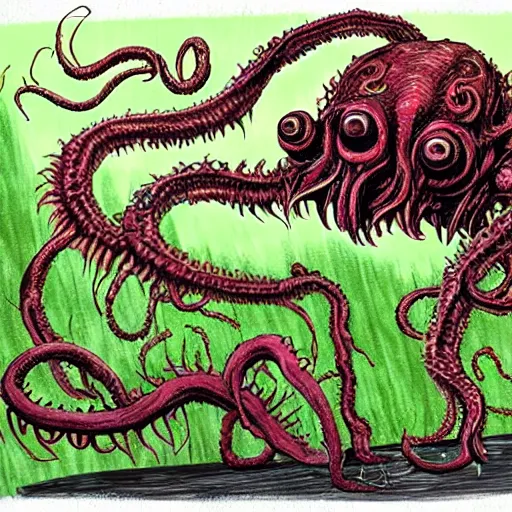 Image similar to flesh eating plant eldritch horror cthulhu, concept art