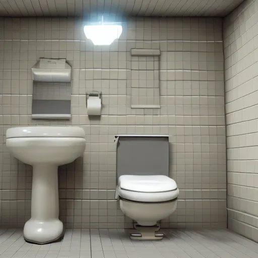 Image similar to a videogame still of a toilet in roblox, 3d render, HD