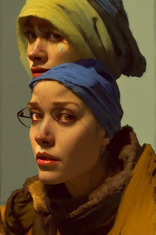 Image similar to full character portrait half - life 2 team fortress 2 video game character art not the girl with the pearl earring character design, painting by gaston bussiere, katsuya terada, nc wyeth, greg rutkowski, craig mullins, vermeer, frank frazetta, mucha, tom of finland, trending on artstation, jeffery catherine jones