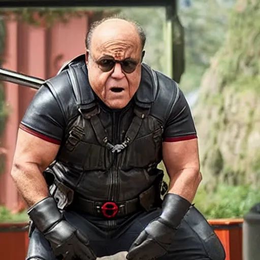 Image similar to film still of Danny DeVito as colossus in deadpool (2016)