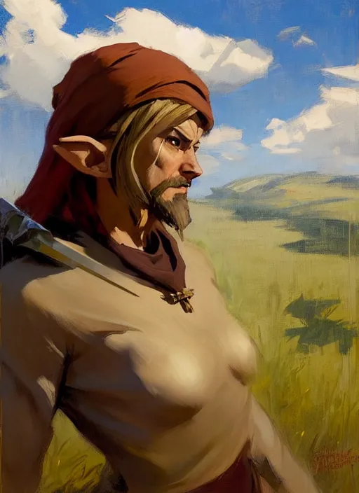 Prompt: Greg Manchess painting of Zelda from Legend of Zelda, countryside, calm, fantasy character portrait, dynamic pose, above view, sunny day, thunder clouds in the sky, artwork by Jeremy Lipkin and Giuseppe Dangelico Pino and Michael Garmash and Rob Rey, very coherent asymmetrical artwork, sharp edges, perfect face, simple form, 100mm