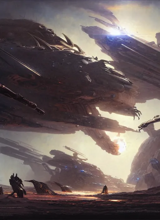 Image similar to a sci - fi battle scene, greg rutowski and jean baptiste monge, detailed, epic sci - fi concept art