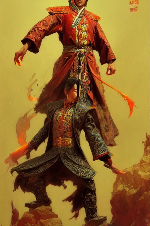 Prompt: wizard, character design, ming dynasty, colorful, painting by gaston bussiere, craig mullins, j. c. leyendecker, tom of finland