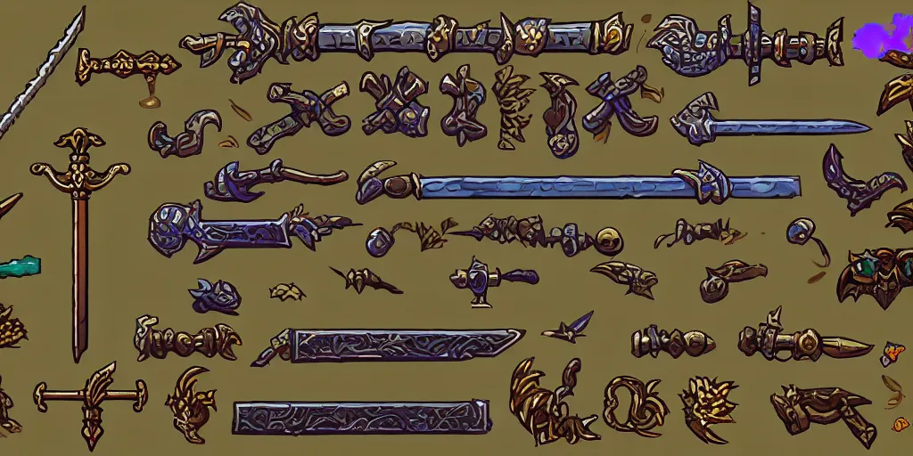 Pixel game sword