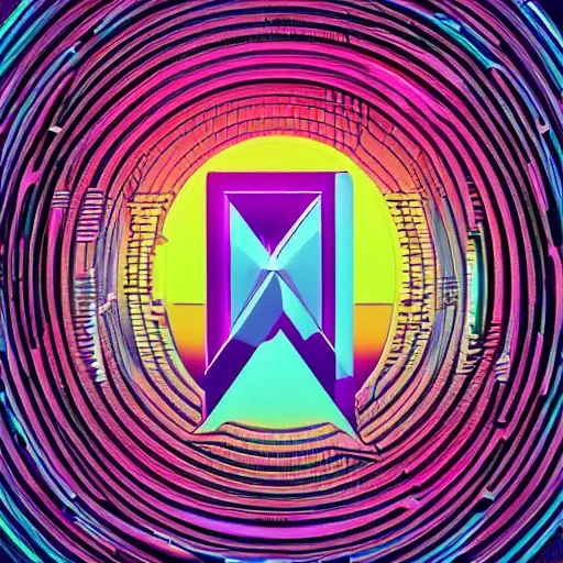 Image similar to Etherium logo from many colors, hyper detailed, retrowave synth, digital art