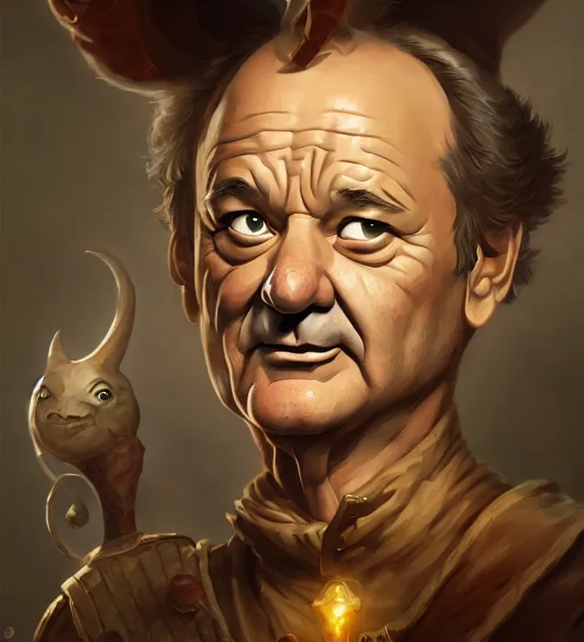 Image similar to bill murray, dnd character art portrait, matte fantasy painting, deviantart artstation, by jason felix by steve argyle by tyler jacobson by peter mohrbacher, cinema