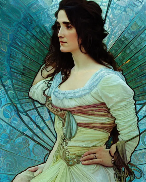 Prompt: highly detailed portrait of jennifer connelly by Alphonse Mucha 4k resolution