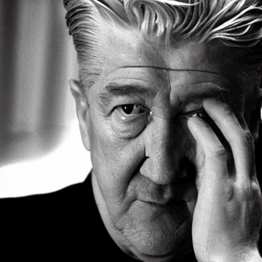 Prompt: david lynch in the midst of an existential crisis, from twin peaks, from black velvet