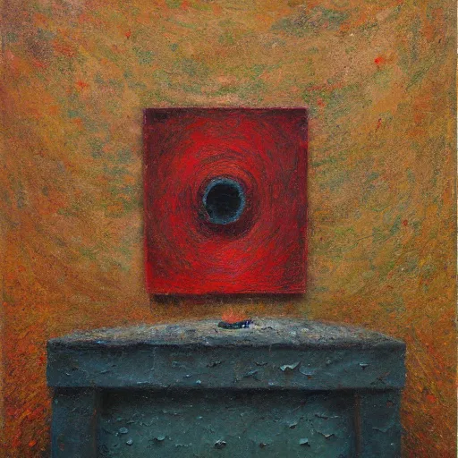 Image similar to a detailed impasto painting by shaun tan of an abstract forgotten sculpture by the caretaker and ivan seal