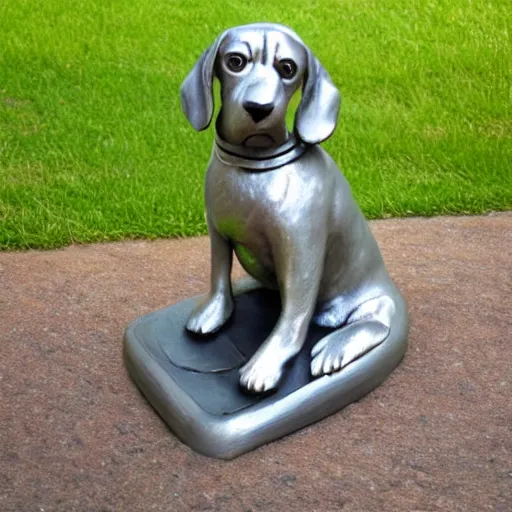 Image similar to silver beagle statue