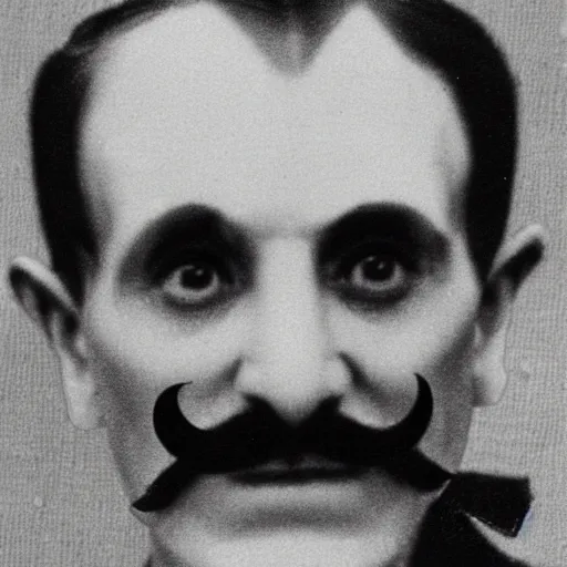 Prompt: headshot edwardian photograph of waluigi, 1 9 2 0 s, sinister, evil, realistic face, 1 9 1 0 s, grainy, victorian, soft blur