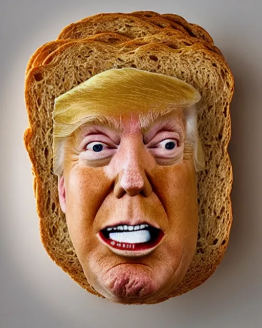 Image similar to donald trump made out of bread