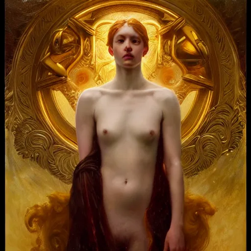 Prompt: highly detailed oil painting | very intricate | cinematic lighting | award - winning | chronus god of time | by roberto ferri, by tom bagshaw, by j. c. leyendecker and klimt, beautiful cinematic light, american romanticism, by austin osman spare, artstation, cgsociety, official art, octane