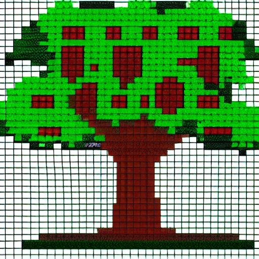 Prompt: big green tree, in the style of pixel art, 8-bit, 16-bit, snes, no grid lines, Matej ‘Retro’ Jan, sprite,