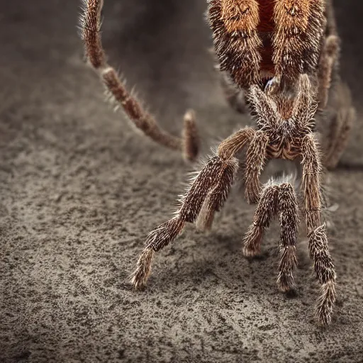 Image similar to a tarantula wearing high heels under her feet, detailed, intricate, realistic, hdr, 8 k