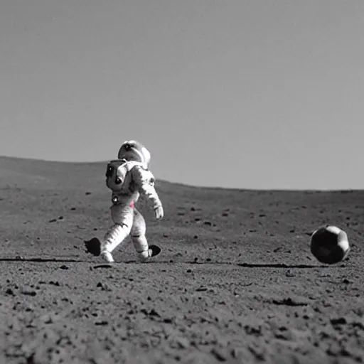 Image similar to football match on the moon