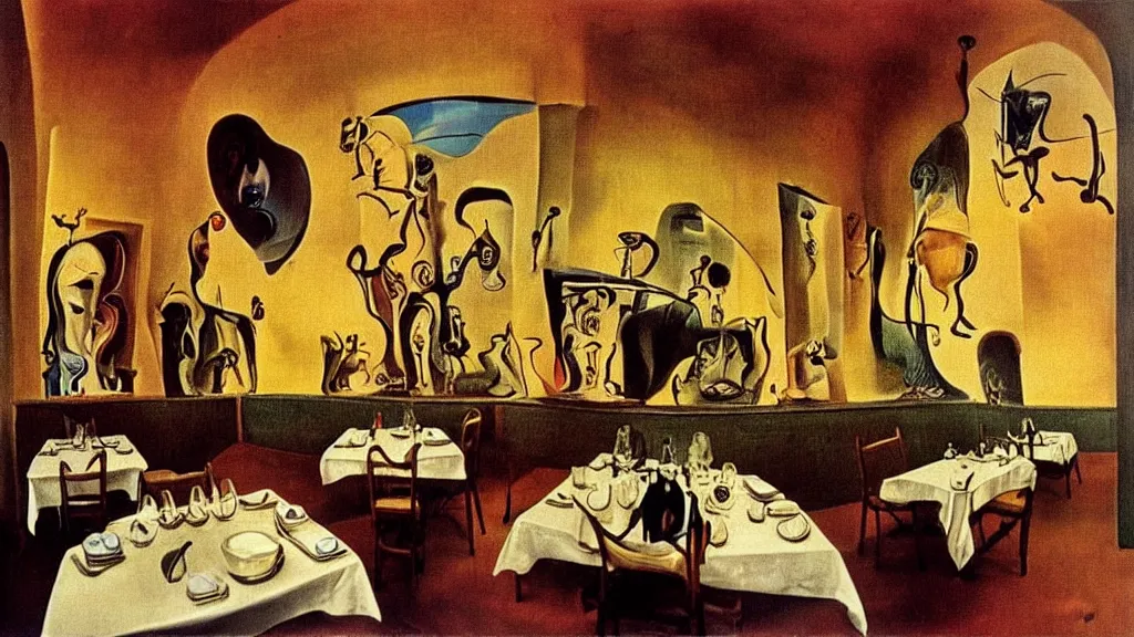 Image similar to the restaurant, pov 1 inch from the floor, photographed by Salvador Dalí