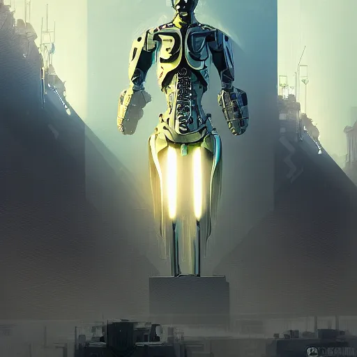 Image similar to Transhumanist aspirational propaganda posters, by Cedric Peyravernay, highly detailed, cinematic concept art, dramatic lighting, trending on ArtStation