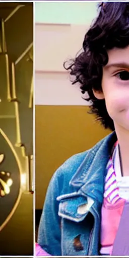 Image similar to finn wolfhard dressed as nico di angelo