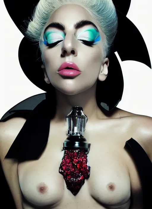 Prompt: lady gaga photoshoot by nick knight editorial studio lighting 4k fashion