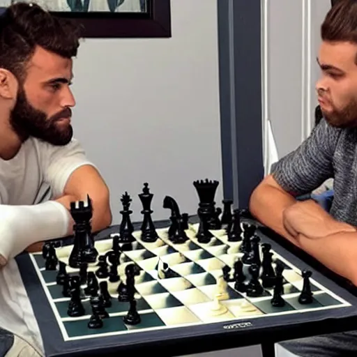 Image similar to gigachad playing chess