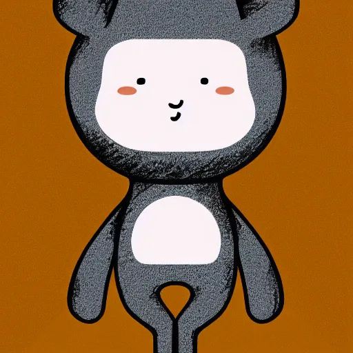 Image similar to simple digital illustration of a cute layered character