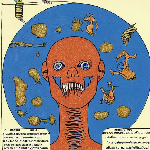 Prompt: detailed textbook depiction of alien anathomy