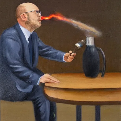 Image similar to a detailed portrait painting of joel glazer from manchester being fired by his boss