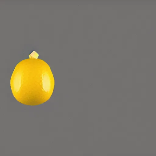 Image similar to a render of a low polygon lemon,