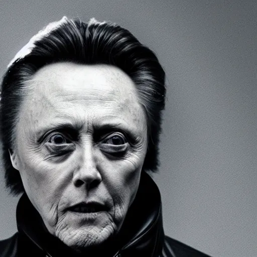 Image similar to Christopher Walken as a vampire, night vision, photography