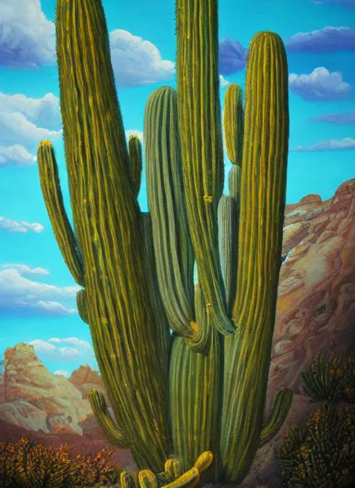 Image similar to a beautiful painting of the san pedro cactus spirit, fantast art, matte painting