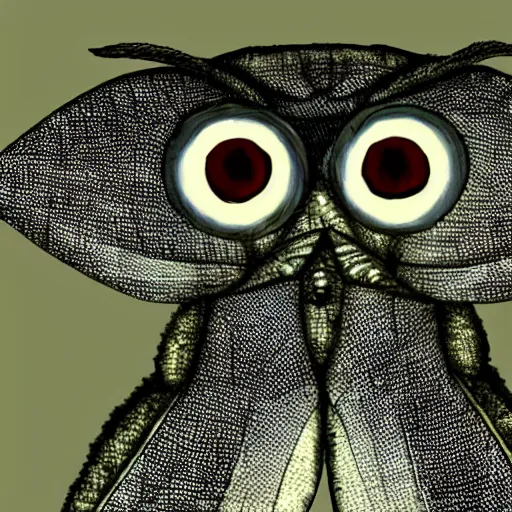 Image similar to anthropomorphic moth, the movie