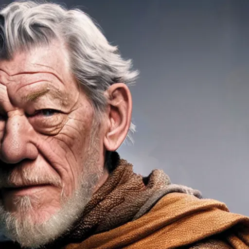 Prompt: Ian McKellen as Obi-Wan Kenobi, 4k, UHD