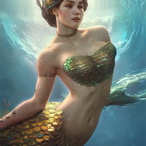 Image similar to a mermaid drowning in an oil spill, ultra realistic, concept art, intricate details, highly detailed, photorealistic, octane render, 8 k, unreal engine. art by artgerm and greg rutkowski and magali villeneuve and alphonse mucha