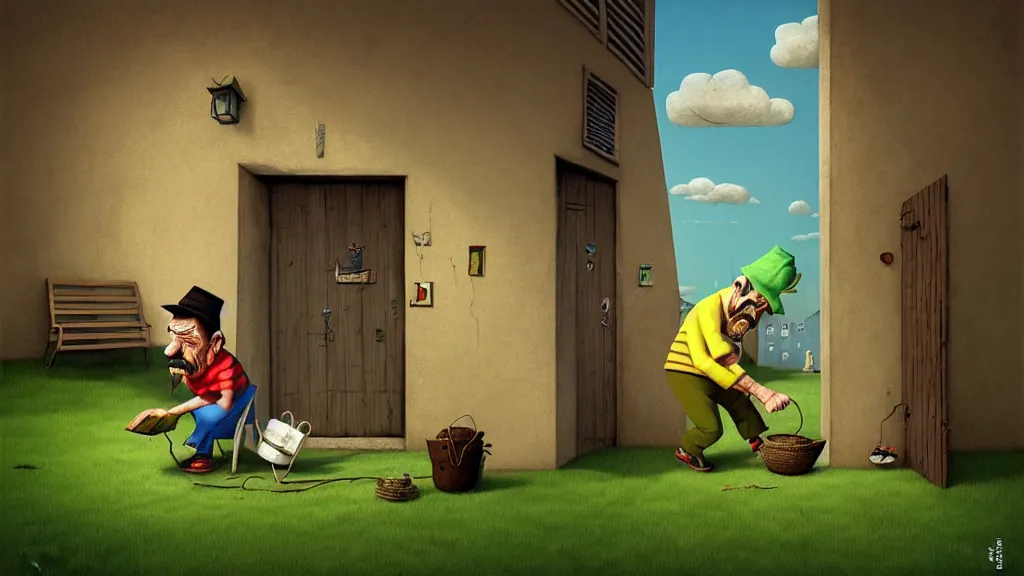 Image similar to illustration cartoon don ramon, seu madruga, el chavo del ocho, funny gediminas pranckevicius by roberto gomez bolanos