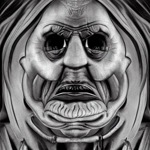 Prompt: El Chapulín Colorado in the style of H. R. Giger, portrait, 4k