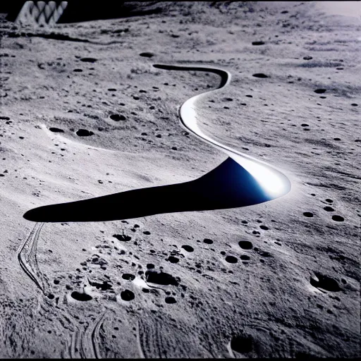 Prompt: Zaha Hadid architecture on the moon, ray tracing reflection, 8k, hyper realistic