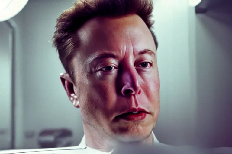 Image similar to hyperrealism aesthetic ridley scott and denis villeneuve style photography of a detailed hyperrealism elon musk, siting on a detailed hyperrealism toilet and scrolling his detailed smartphone in hyperrealism scene from detailed art house movie in style of alejandro jodorowsky and wes anderson