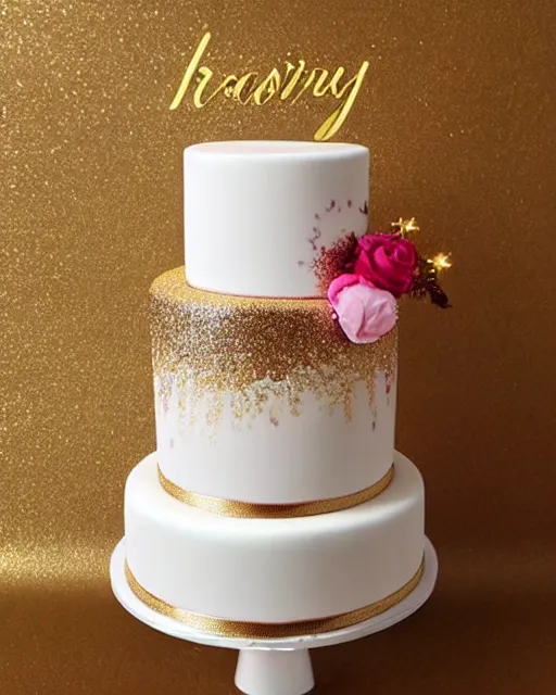 Prompt: elegant quartz raspberry wedding cake dripping fondant, stylized, sparkling, glitter, gilding, ornate, sylvain sarrailh, joongwon jeong