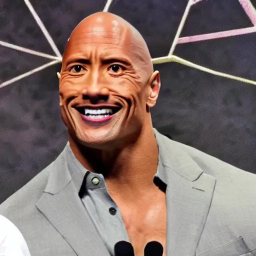 Prompt: dwayne johnson riding a rick sanches ufo