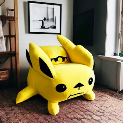 Image similar to an armchair in the shape of pikachu