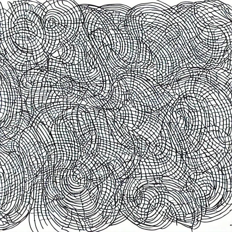 Image similar to a pen and ink generative line - art drawing. clean lines.