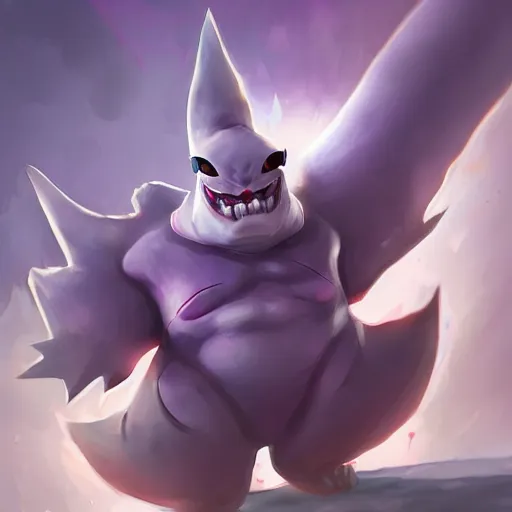 Image similar to pokemon Gengar by Stanley Artgerm Lau, WLOP, Rossdraws, James Jean, Andrei Riabovitchev, Marc Simonetti, Yoshitaka Amano, ArtStation, CGSociety,