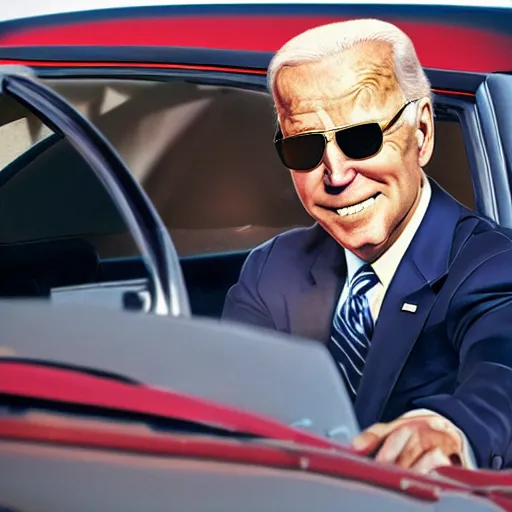 Image similar to biden in redline, anime, car, driver, anime movie