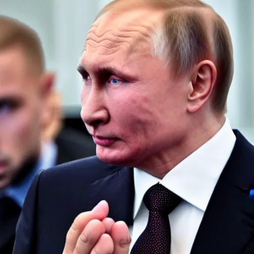 Image similar to putin teams up with a mysterious teenage putin