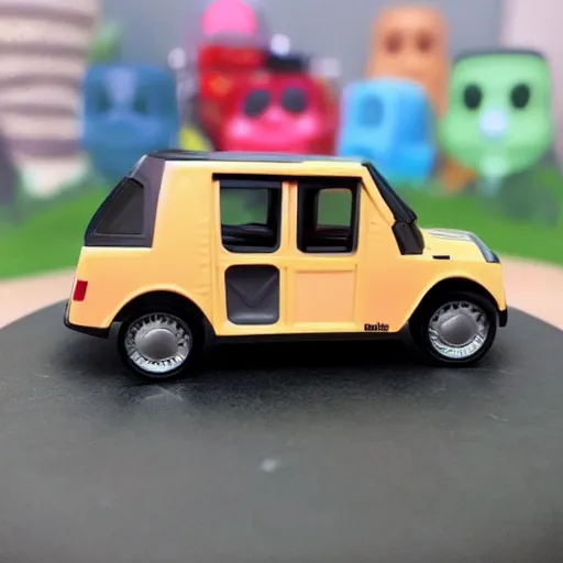 Image similar to funko pop box with real car inside