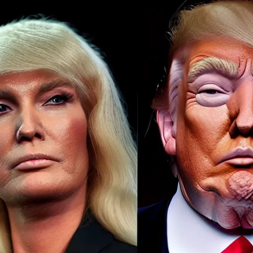 Prompt: trump as a trans woman without makeup, photo 4k