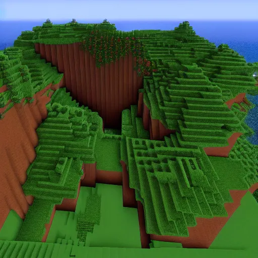 Prompt: an epic minecraft world, but for real,