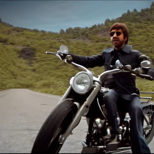 Image similar to lennon on a motorcycle in born to be wild cinematic 3d 8k