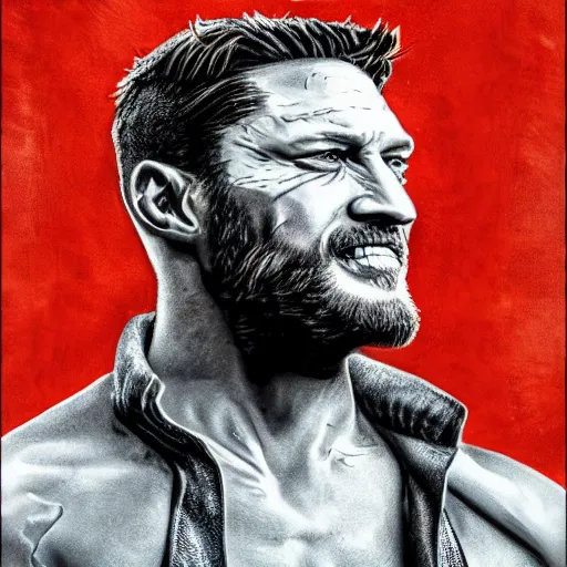 Image similar to Tom Hardy as wolverine 4K quality Photorealism